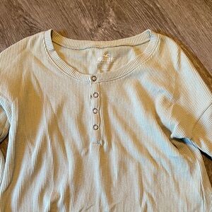 Hollister Light green Waffle Knit Top